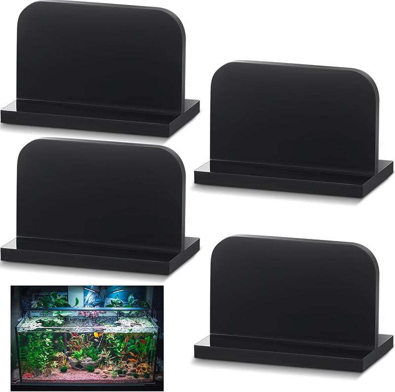 Alças para Tampa de Aquário em Acrílico Preto Qunclay, 6 x 3,5 cm, Pacote com 4