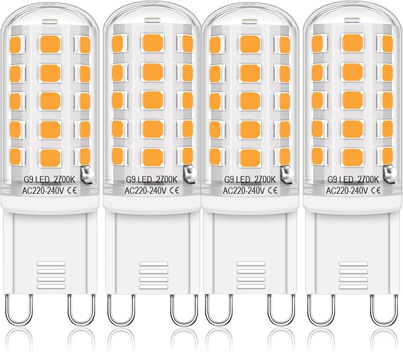 Auting G9 LED Izzó Meleg Fehér 2700K, 4W Energiatakarékos LED Égő 400 Lumen, Halogén Helyettesítő Kis Izzó, 4 Darabos Csomag