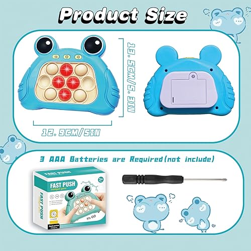 Miniatura 6 de Máquina de juego de burbujas de empuje rápido, consola educativa de rompecabezas Push Pop, luz de mano, TDAH, alivio del estrés, juguetes para la