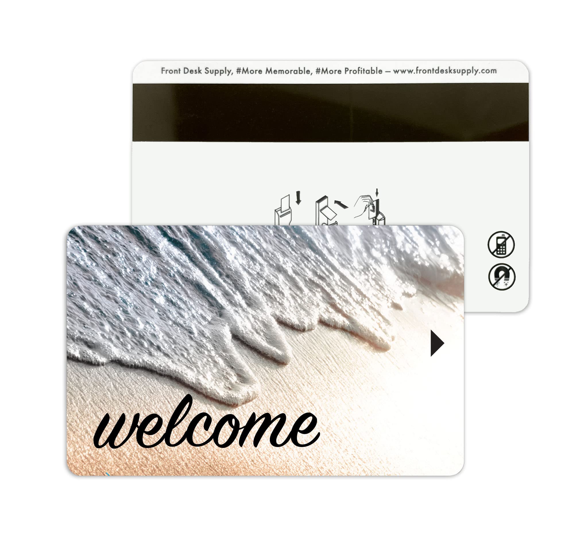 Front Desk Supply Magnetic Stripe Key Cards for Hotel and Motel Welcome Room Key Relaxing Beach Design (Set of 500)
