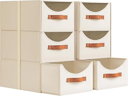 Miniatura 1 de DIMJ Organizadores y almacenamiento de armario, paquete de 6 contenedores de almacenamiento de tela con cajones, organizadores de ropa plegables y