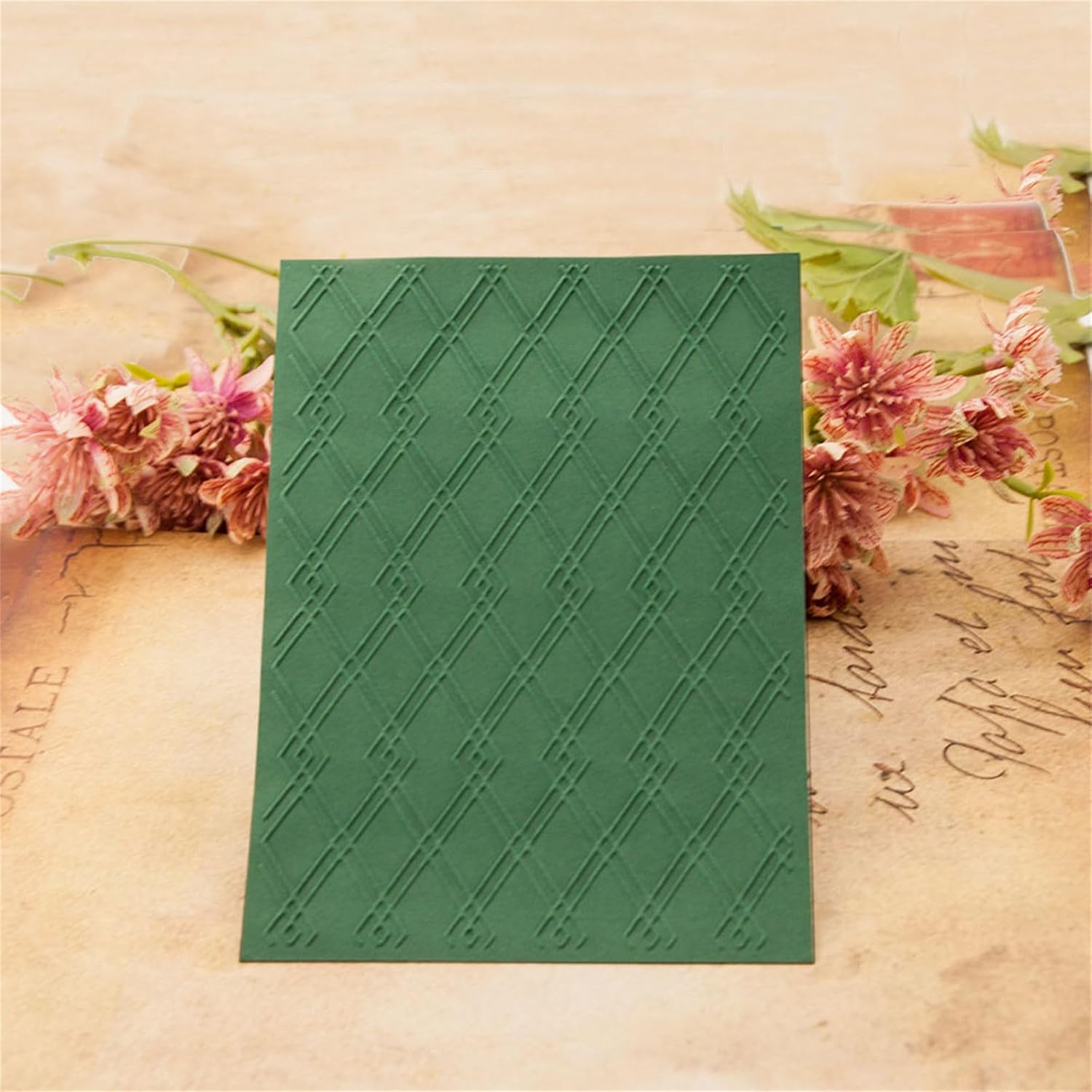 Craft Template Grids Background Embossing Folder Stencil for Card Making Grid Background Folder Easy to Use for Scrapbooking