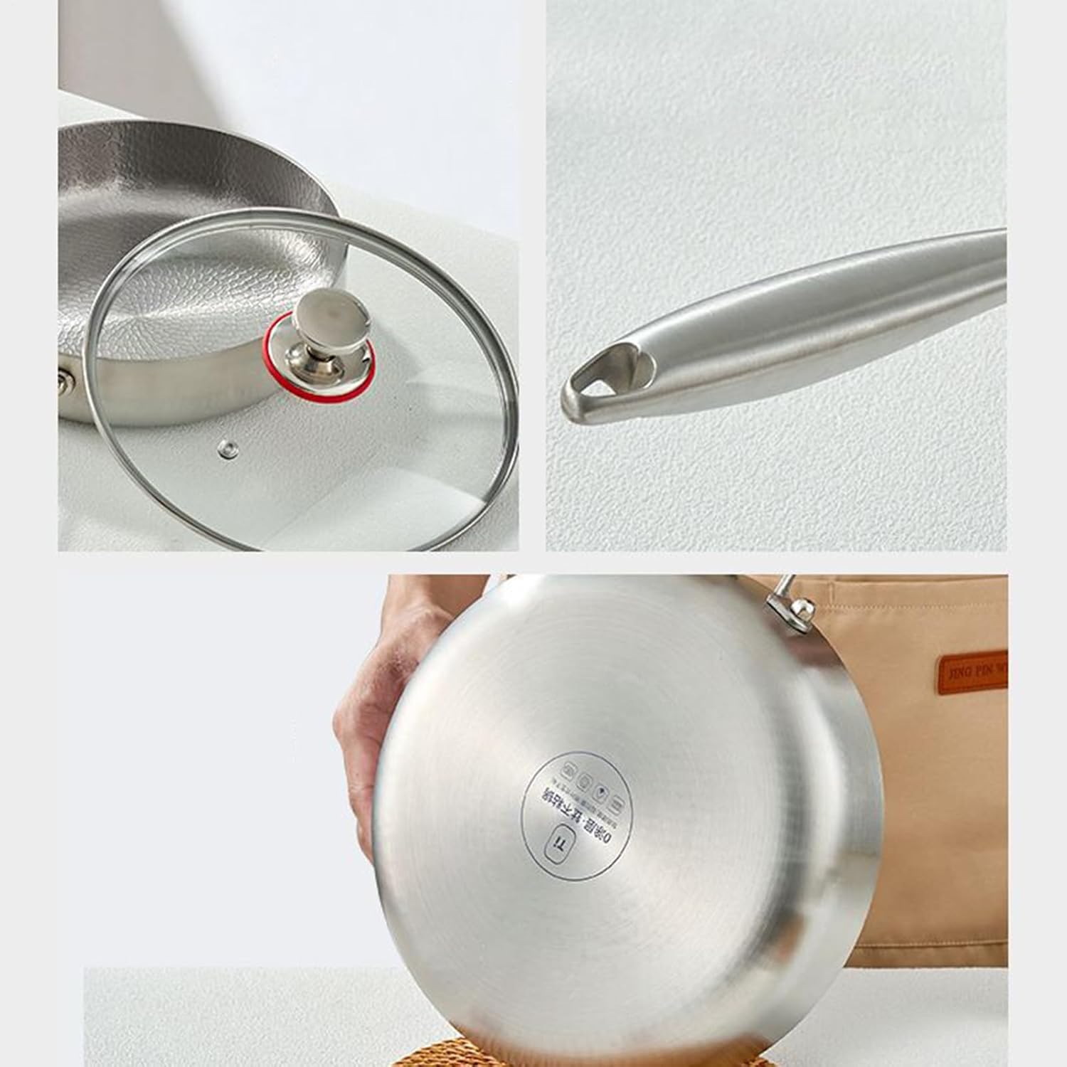 Titanium Frying Pan | Non-Stick Cooking Supplies - Heat-Resistant Steak Pan - for Home Cooks Beginners Busy Families Meal Prep Apartment Eggs Pancakes Meats Camping RV Trips