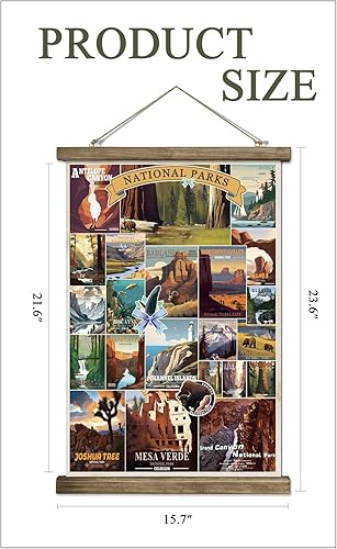 Miniatura 3 de SHOXREM Arte de pared vintage del Parque Nacional un viaje abstracto escénico a través de los paisajes preciados de Estados Unidos, un póster de