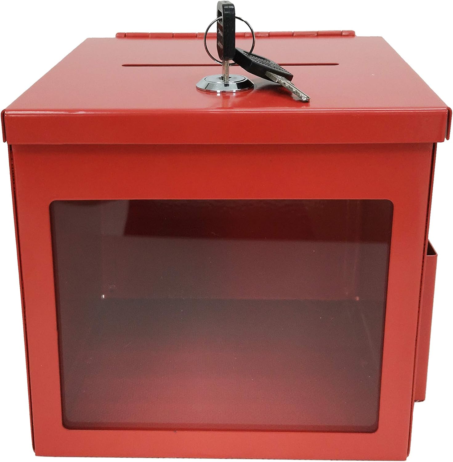 FixtureDisplays® 5.91"W x 5.91"H x 5.91"D Metal Donation Suggestion Rent Check Box Tithe Prayer Collection Cash Key Drop 31270