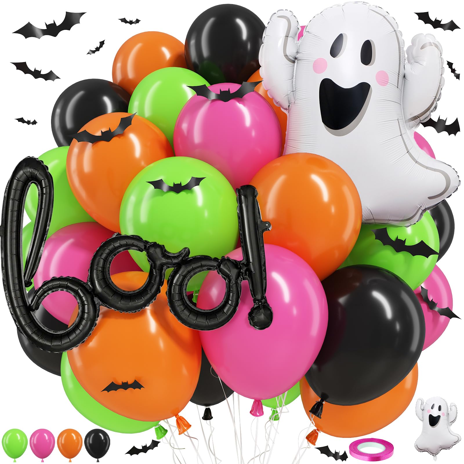 Halloween Balloons Hot Pink Green and Black Latex Balloon Party Decorations