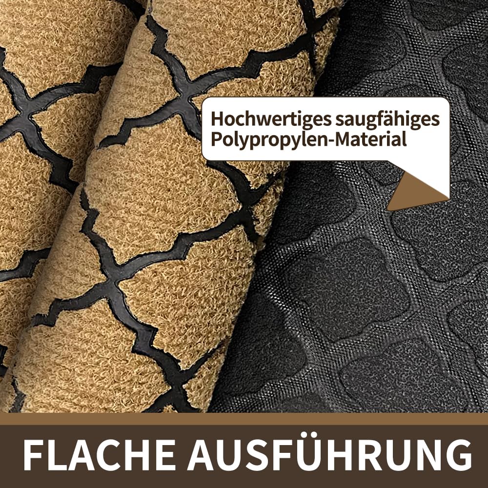 Qingbei Rina Fussmatte Aussen 40x70cm, Fußmatte Outdoor Wetterfest, Fußmatte Wasserdurchlässig, Fussabtreter Aussenbereich, Türvorleger Außen