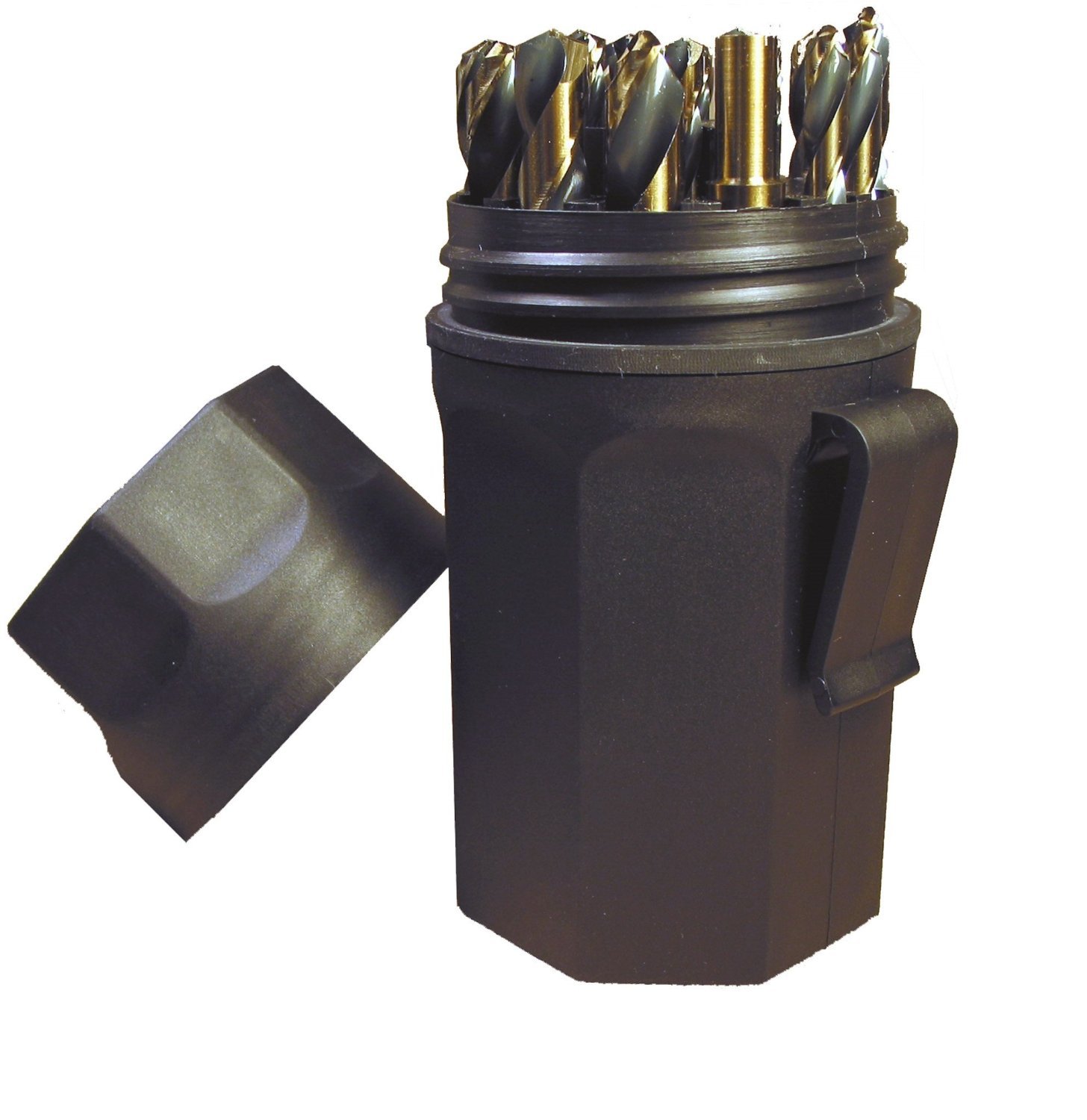 noreseman 92150 – 29 piezas negro y dorado de vástago reducido 135 Degree división punto Jobber longitud broca Set – tamaños 1/16 – 1/2