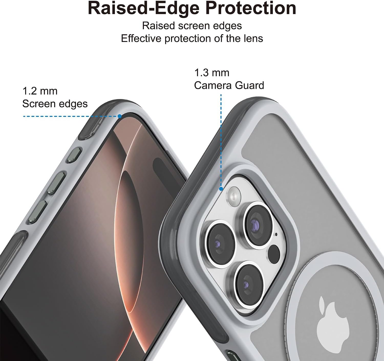 PULOKA for iPhone 16 Pro Max, Heavy Duty Shockproof Protection,Compatible with MagSafe Accessories,Drop Proof 16 Pro Max Cover (Gray)