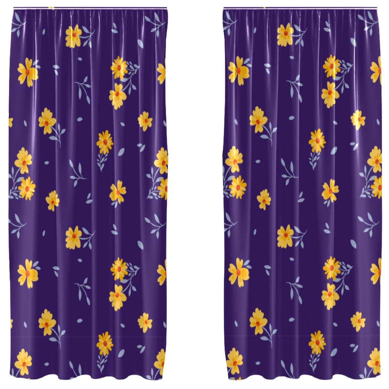 Cortinas opacas de flores de 55 x 84 pulgadas: crea un dormitorio acogedor y luminoso