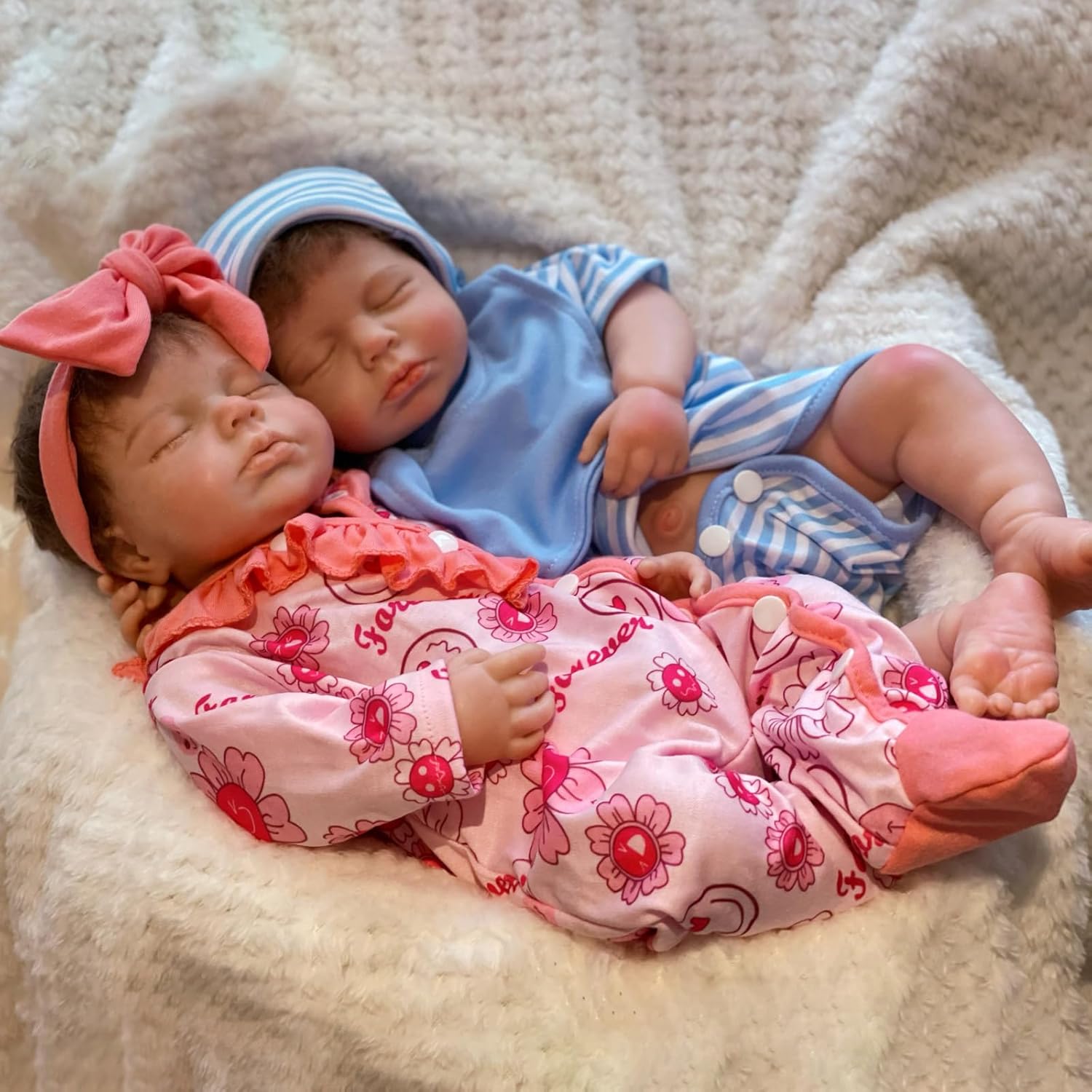18 inch Silicone Baby Doll Full Body Realistic Weighted Reborn Doll Sleeping Baby Doll Girl Handmad Toy for Ages 3+