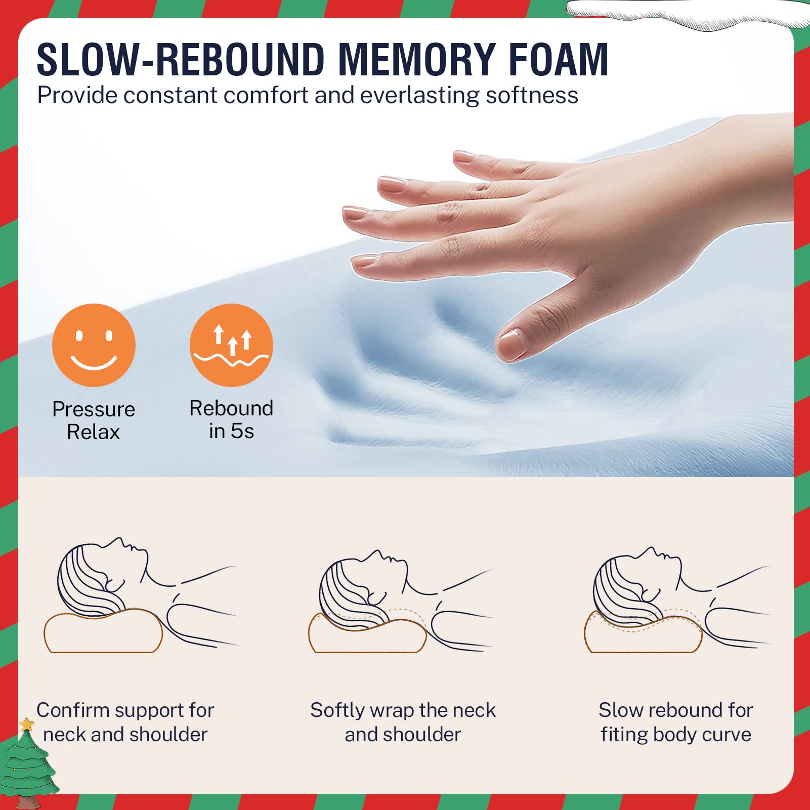 Buy Cervical Pillow for Neck Pain Misiki Firm Memory Foam Pillows