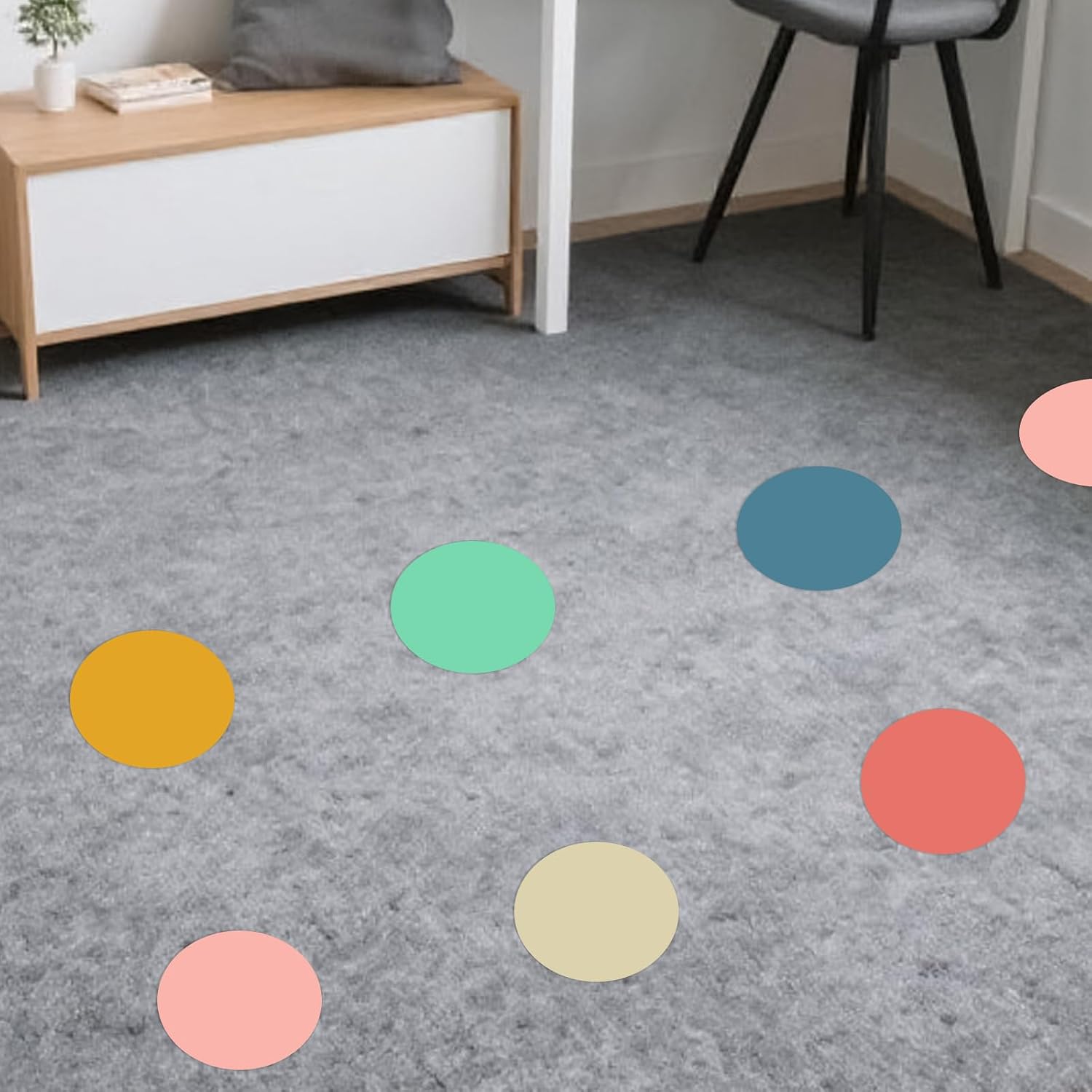 30Pcs Round Floor Sticker for Classroom 6 Inch Markers Dots Self Adhesive Line Up Spots for School Teachers