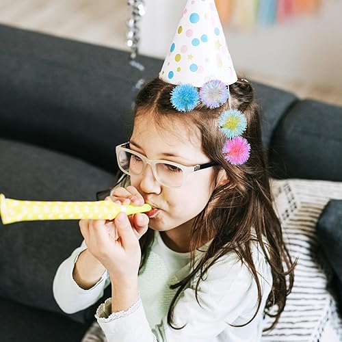 Miniatura 2 de Beaupretty Pinzas para el cabello, 6 pinzas para el cabello coloridas con pompón mullido para adolescentes, mujeres y niñas