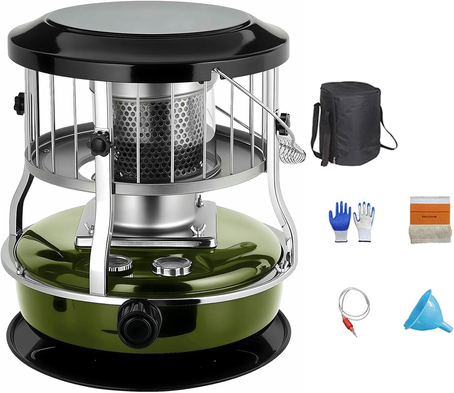 2 in 1 Portable Kerosene Heater, Non electric Portable Indoor Kerosene Radiant Heaters for Home Garage and Camping