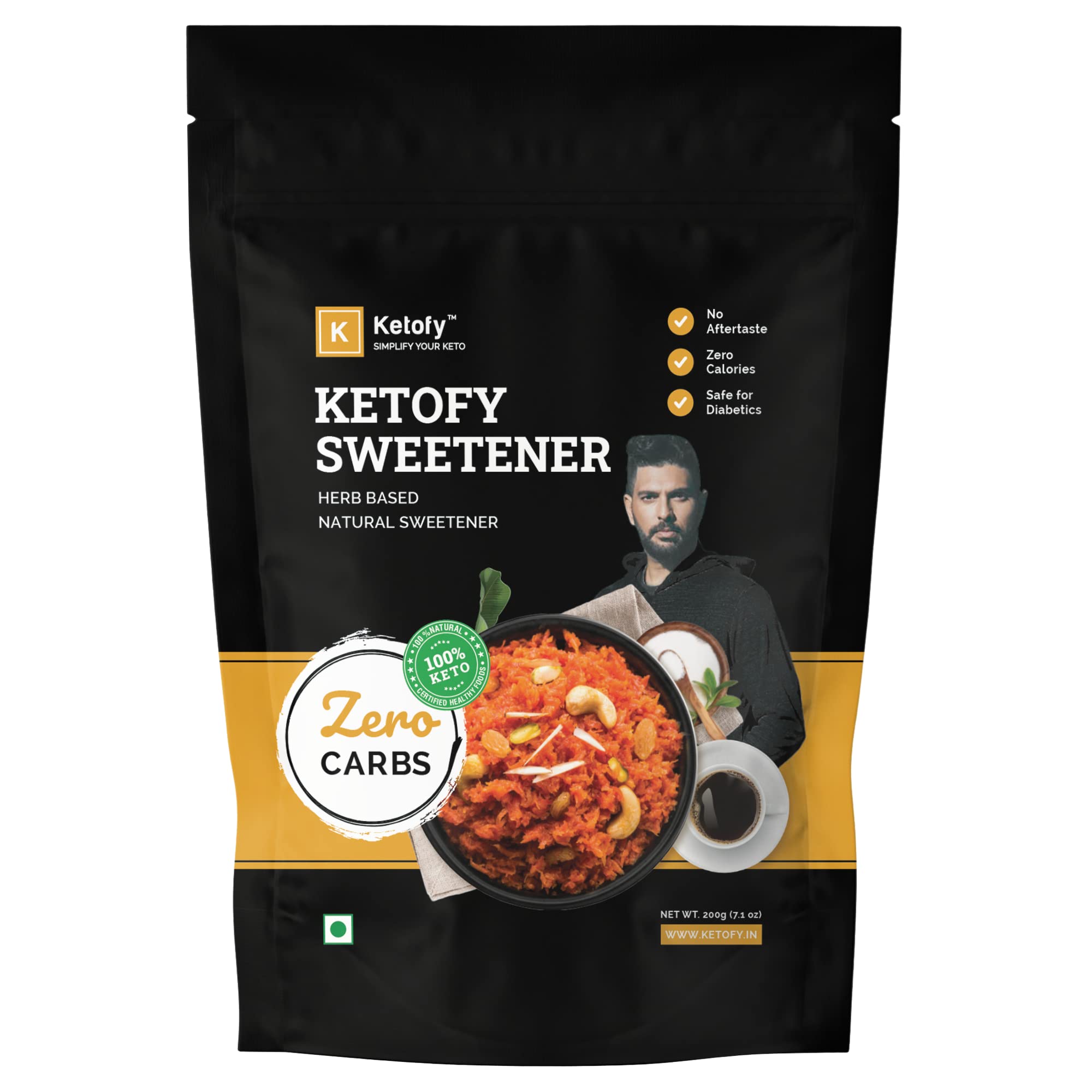 Ketofy Keto Sweetener (200g) Zero Carb & Zero Calories Contains