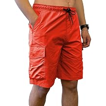 Southpole Mens Tech Woven Nylon Cargo Shorts, Quick Dry, Lightweight, Adjustable Waist