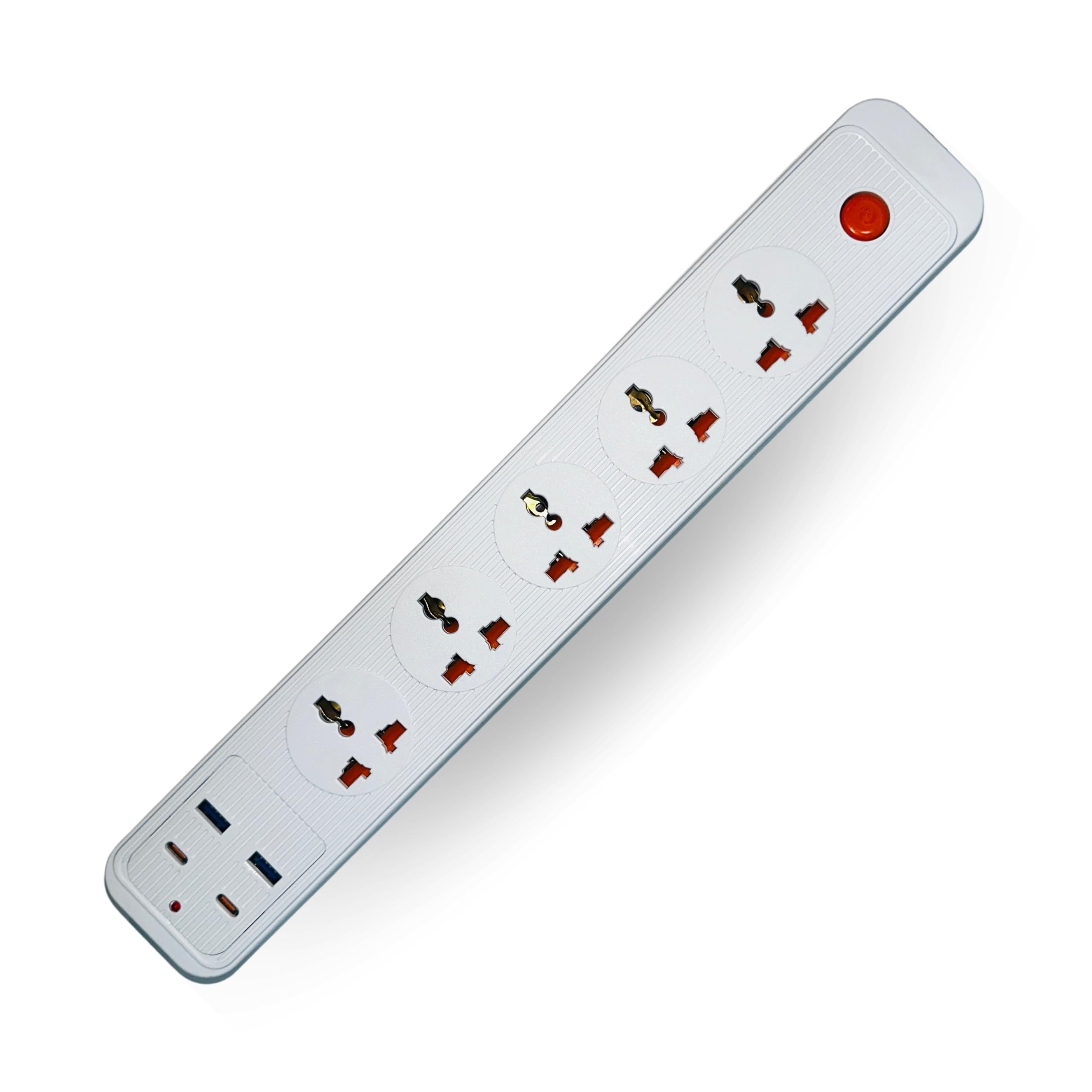 IDEAKARD SP52C Surge Protector with 2 USB 2.0 Ports 5 Socket Extension Boards (White, 2 m, with USB Port)-image-43