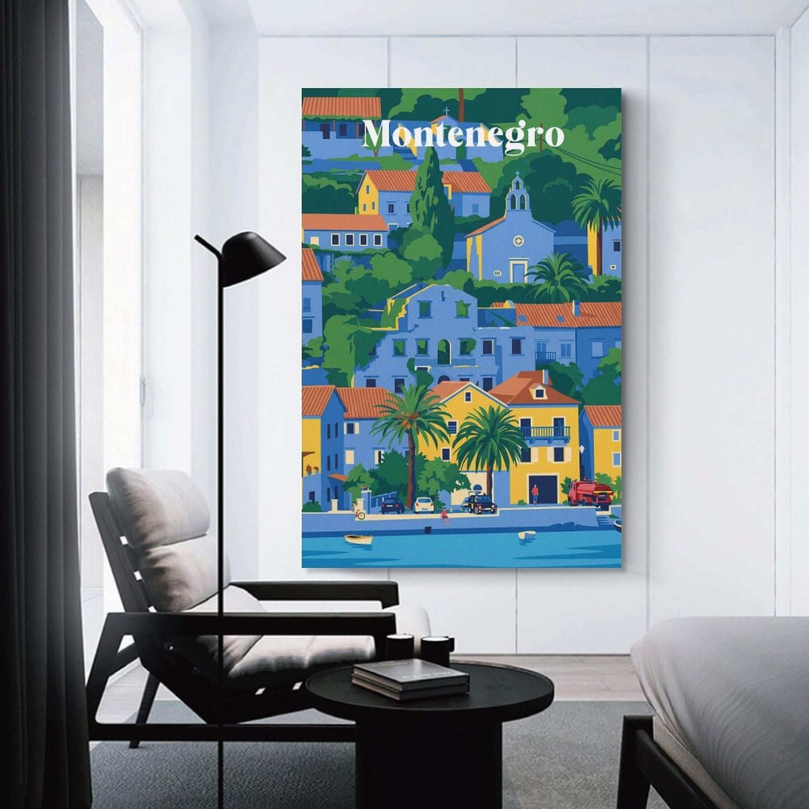 Junmoney Unframe-Style-20 Room Decor Wall Art Montenegro Coastal Town, 20X30inch(50X75cm), For Lounge Decor, Bedroom Walls Or Flats, Canvas Styling For A Polished Room Look