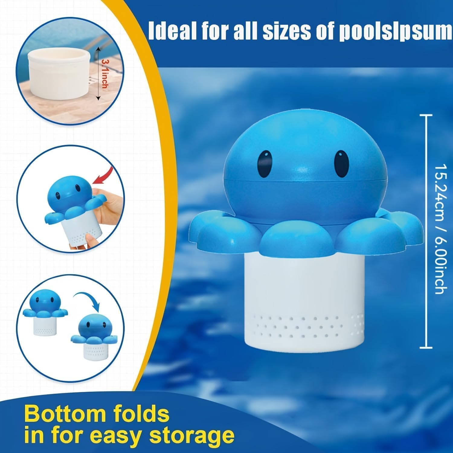 Pool Floater, Floater for 2 * 3'', Idea for Spa, Hot Tub &,Fountain, Inflatable & Above-Ground Pool