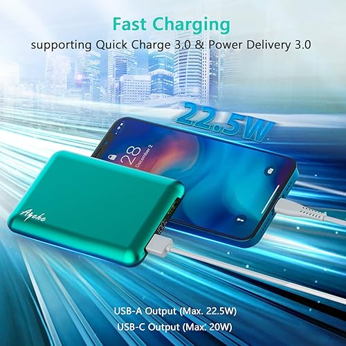 Miniatura 4 de Ayehe Power Bank Fast Charging Matte Metallic Portable Charger 225W 10000mAh Phone Battery Pack for iPhone 131211 Samsung Galaxy S9 Pixel 3 and More