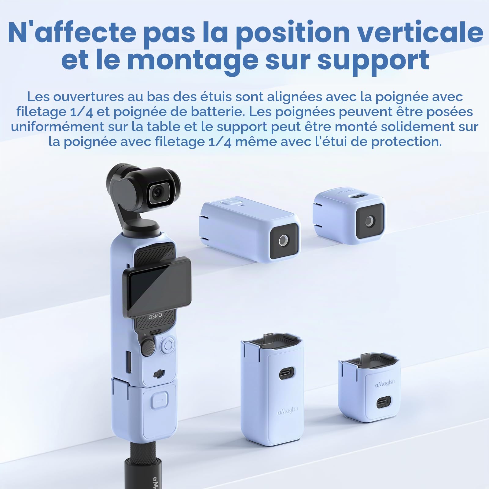Protection en silicone pour écran et objectif, étui de protection pour DJI Osmo Pocket 3 Accessoires (Rose)