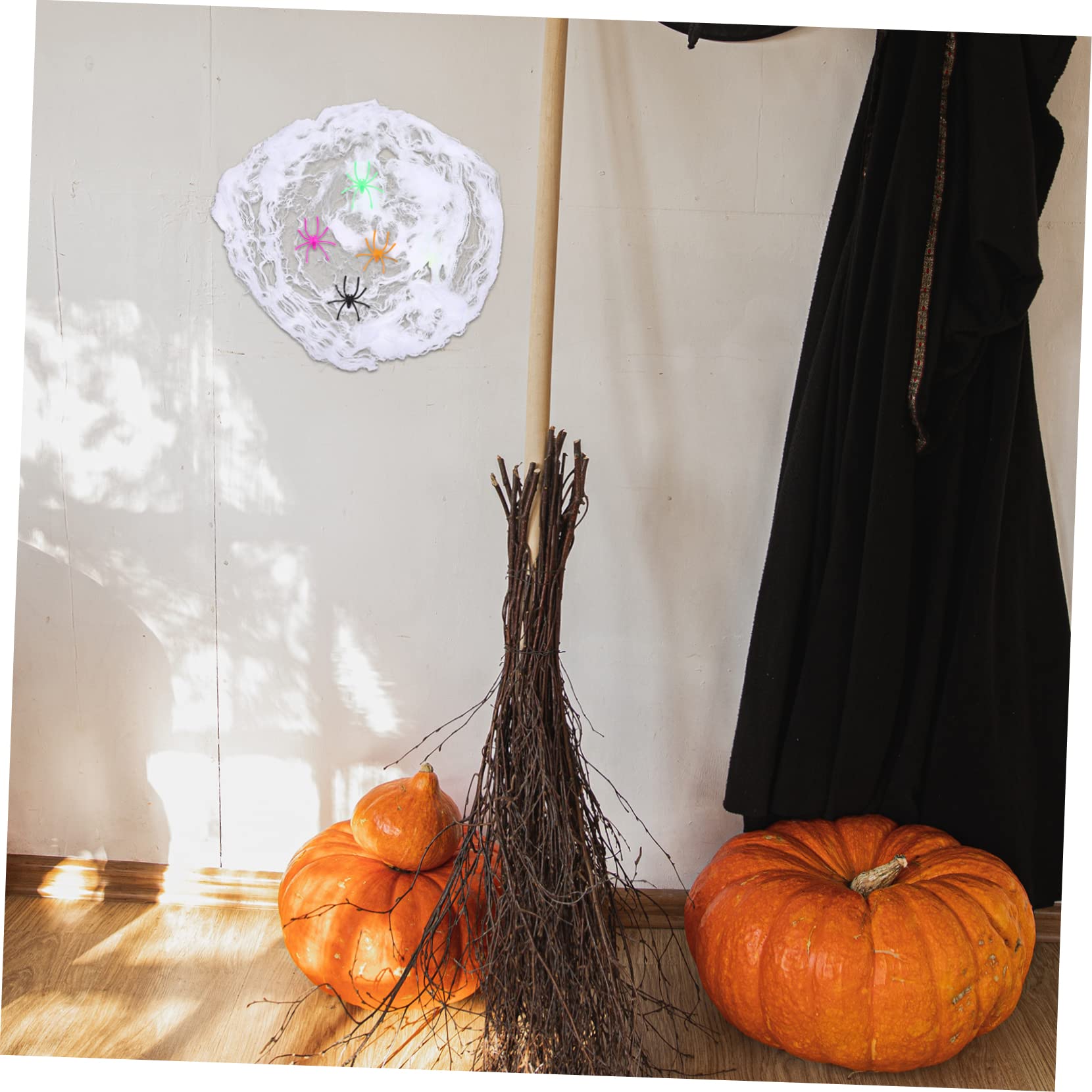 HANABASS 18sets Decorazioni Halloween Spaventose Ragnatele Estensibili Con Ragni Colorati Per Feste e Scene Terrificanti Casa Completo Per Creare Atmosfere Inquietanti