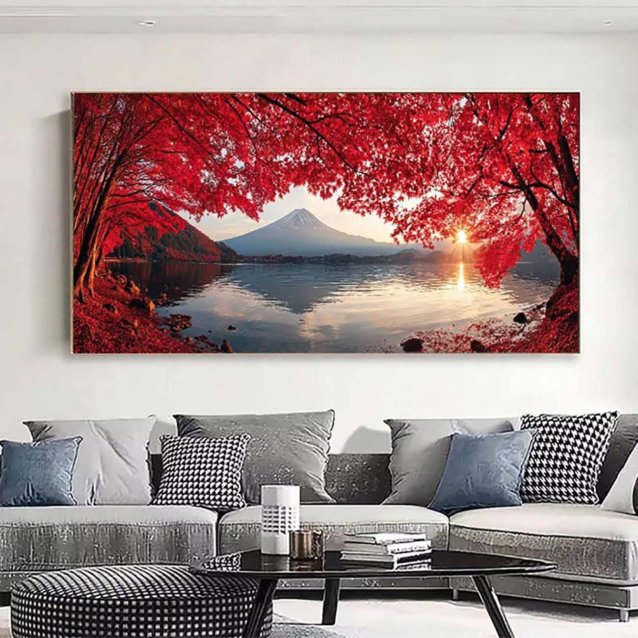 Zestawy artystyczne z drzewem diamentowym dla dorosłych, diamentowy obraz Fuji, kryształowe zestawy artystyczne dla dorosłych, dzieci, DIY, 5D, kwadratowe, pełne wiercenie, klejnot, kropki, haft
