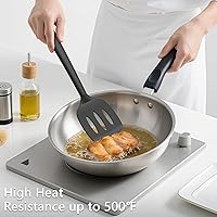 Vista 4 de Coukre 3 Pack Silicone Spatula Set, High Heat Resistant, BPA-Free, Fish Spatula, Solid & Slotted Turner for Non-Stick Pans, Flipping Eggs, Pancakes