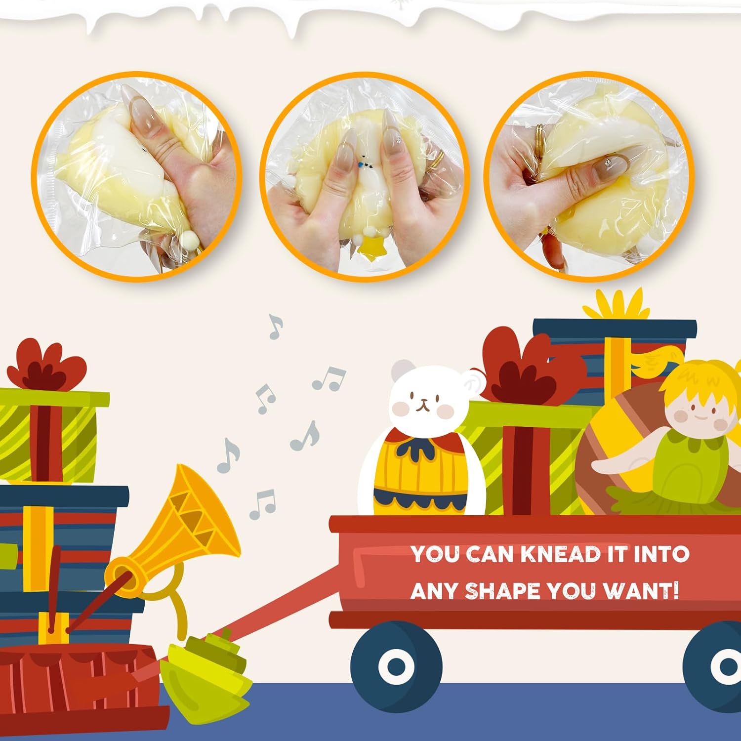 Taba Squishy Toys,Cat Paw Squishy Toys,Cat Paw Squeeze Toys,Squishy Fidget Toys Silicone Squeeze Toy for Stress Relief,Cute Soft Squeeze Fidget Toys,Party Favors Gift for Adult (Banana Dog)