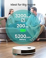 Vista 7 de Lefant Combo de aspiradora y trapeador robot N3, mapeo de precisión con sensores Lidar y dToF, succión máxima de 4000 Pa, detección ultrasónica