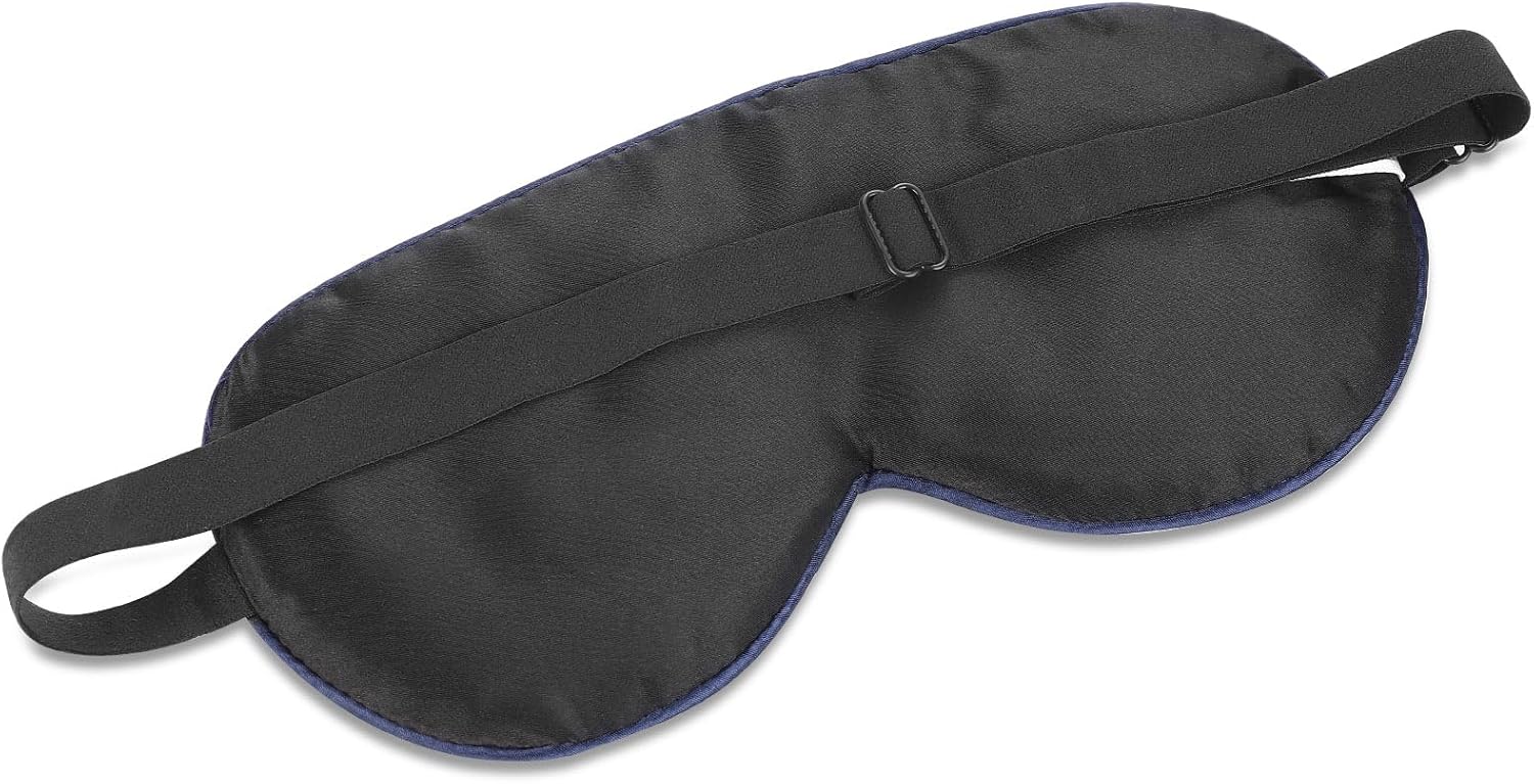 Alaska Bear Natural Silk Sleep Mask, Blindfold, Super Smooth Eye Mask Black and Navy Stars