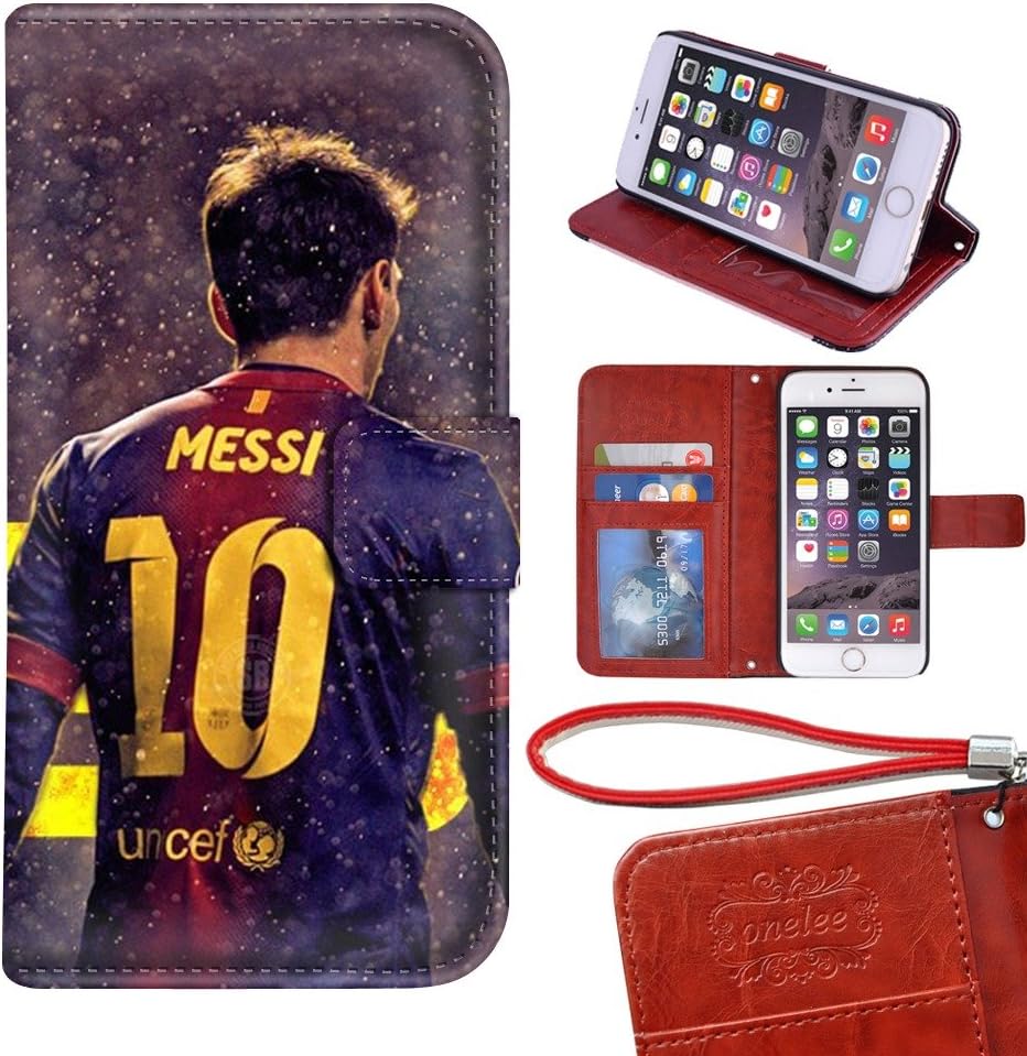 Messi Wallet Case, Lionel Messi iPhone 6S Plus Wallet Case 5.5" Card Slots Flip Magnetic PU Leather iPhone 6 Plus Wallet Case