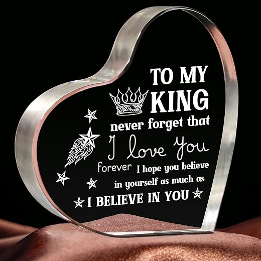 Gifzy Gifts for Boyfriend, Valentines Day Gifts, Anniversary I Love You Gift for Him Boyfriend, Men's Heart Shaped Acrylic...