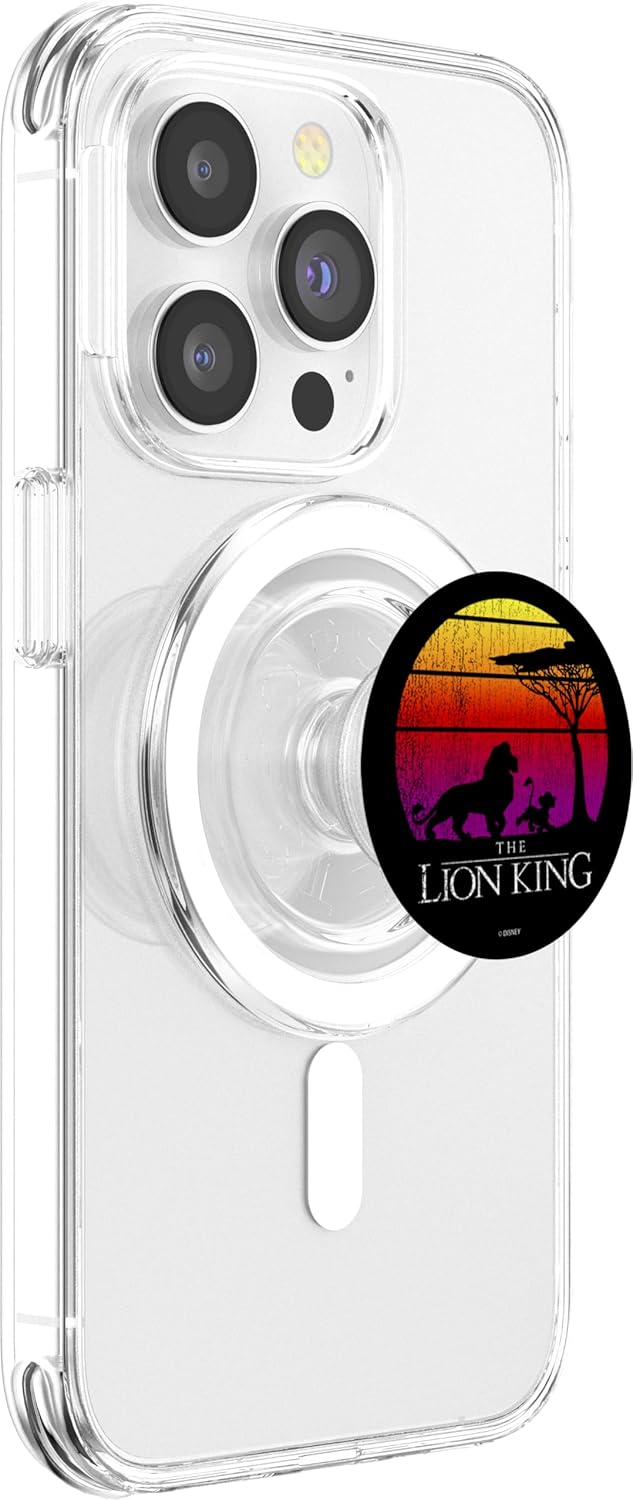 Disney Lion King Mufasa & Simba Vintage Sunset Logo PopSockets MagSafe PopGrip for iPhone