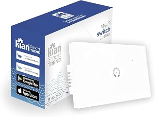 Interruptor Touch Inteligente Kian 1 via Branco - Wi-Fi Switch Bivolt Compatível com Alexa e Google Assistente