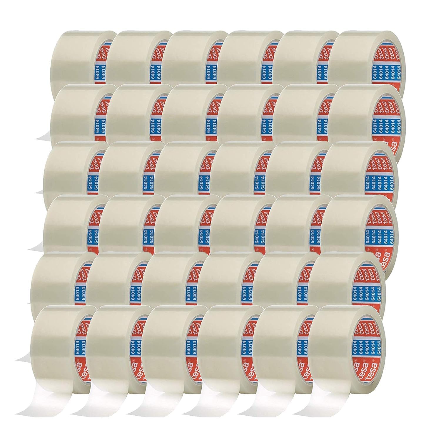 tesa tesapack 64014 - Geräuscharmes 66 m Paketklebeband zum Verpacken von Paketen und Versandschachteln - transparent - (36 Rollen, Single)