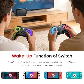 【2er-Set】Wireless Switch Pro Controller für Switch/Switch 2/Switch Lite/Switch OLEDController für Switch mit Doppel VibrationSwitch Pro Controlle.r mit AufwachenHall Joystick6 Achsen GyroTurbo