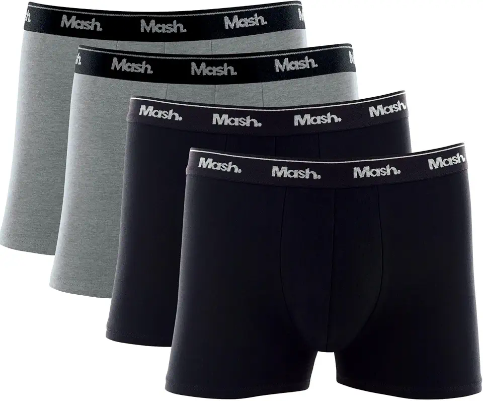 Kit 4 Cuecas Boxer Mash Algodão Cotton Respirável Masculina