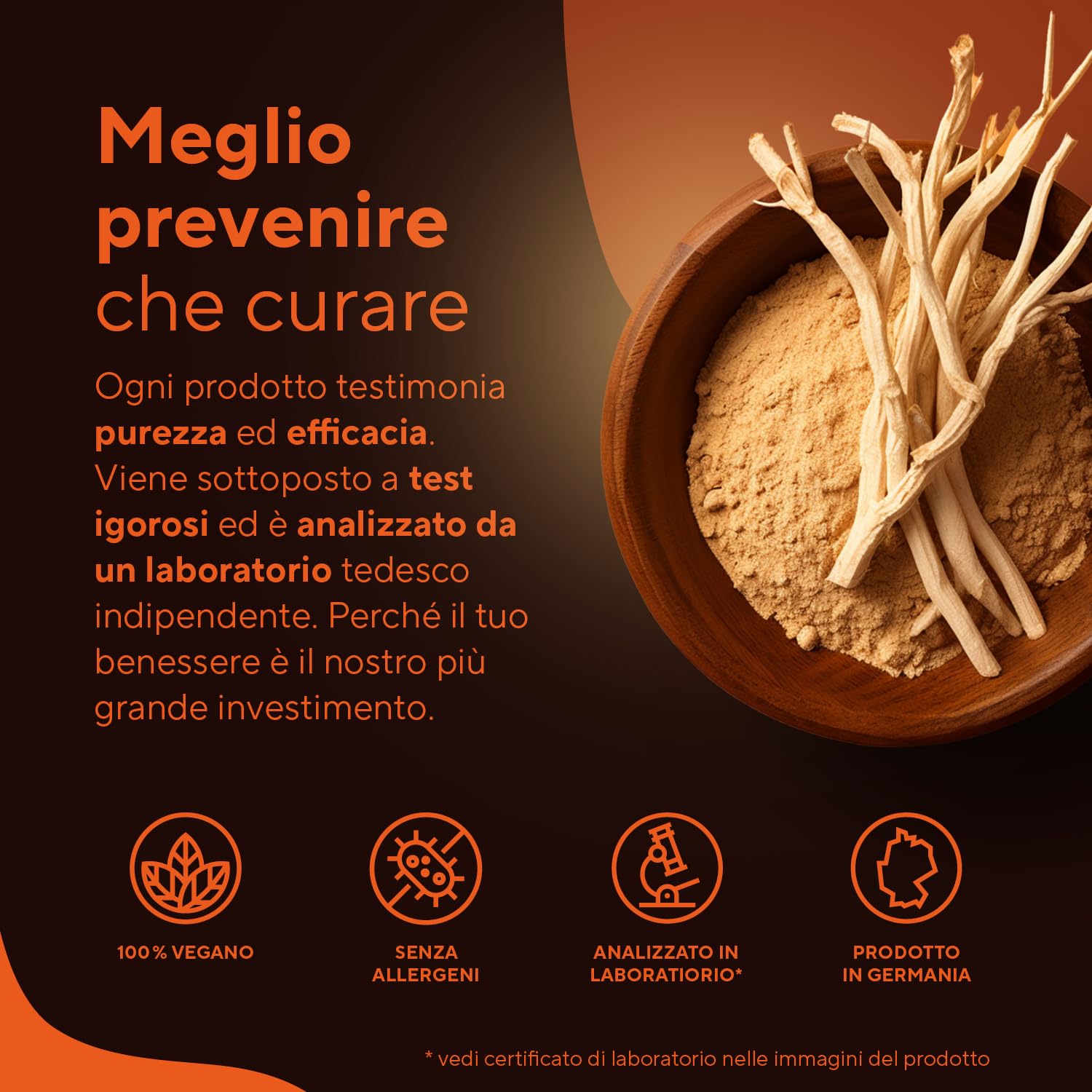 Bio Ashwagandha KSM-66® 210 Capsule - Alto Dosaggio di 600 mg al giorno (Withania Somnifera) - vegano, Bio India, testato in Laboratorio, produzione Tedesca - TRUE NATURE