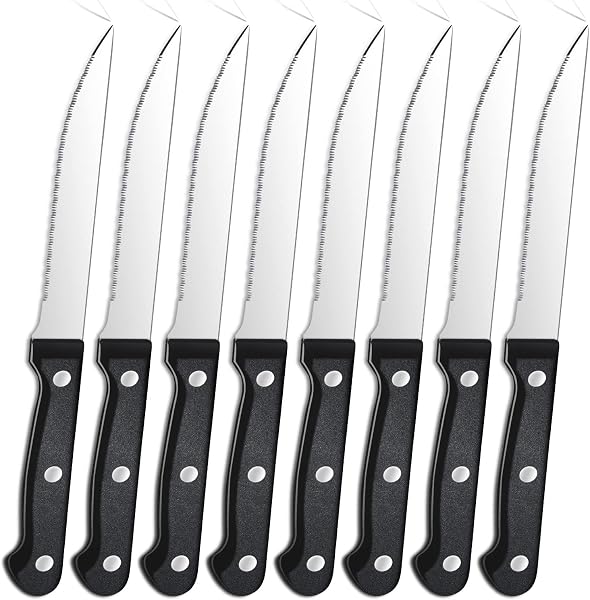 Pleafind 8 Piece Steak Knife Set Stainless Steel