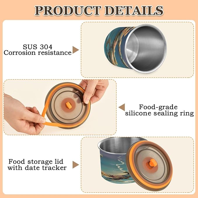 Almacenador de Alimentos Acero Inoxidable 0.5L con Tapa miniatura 6