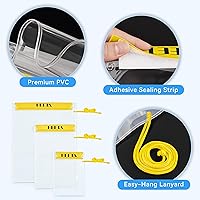 Vista 5 de HEETA Paquete de 5 bolsas secas transparentes impermeables, estuches herméticos, bolsas secas, soporte para documentos para cámara, teléfono