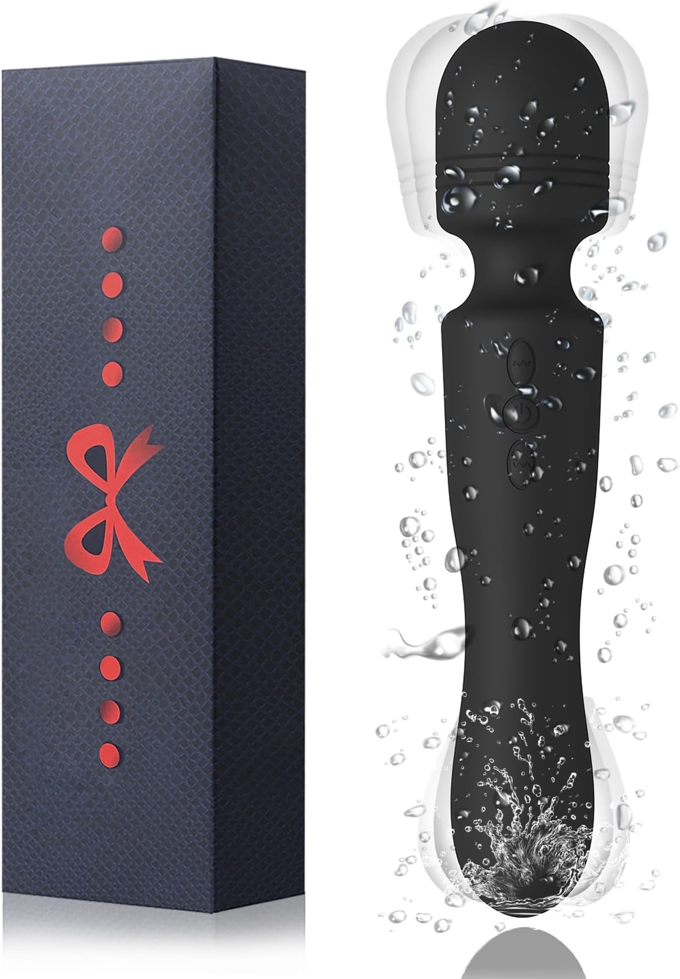 2026 New Upgraded Handheld Electric Portable Massager - Double-Ended Available Shoulder Neck Back Relaxation Tools, Travel Home Work Sports Out Use Relieve Deep Tissue Muscle Pain Fatigue - Black