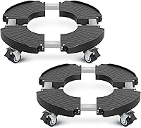sanyi 2-Pack Plant Caddy with Wheels, Adjustable 8-21" Heavy Duty Rolling Stand for Large Pots, 330lbs Capacity