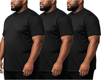 HovSiyla 3 Pack Mens Big and Tall Shirts Short Sleeve Quick Dry Workout Crew Neck Moisture Wicking T Shirts2XL-6XL