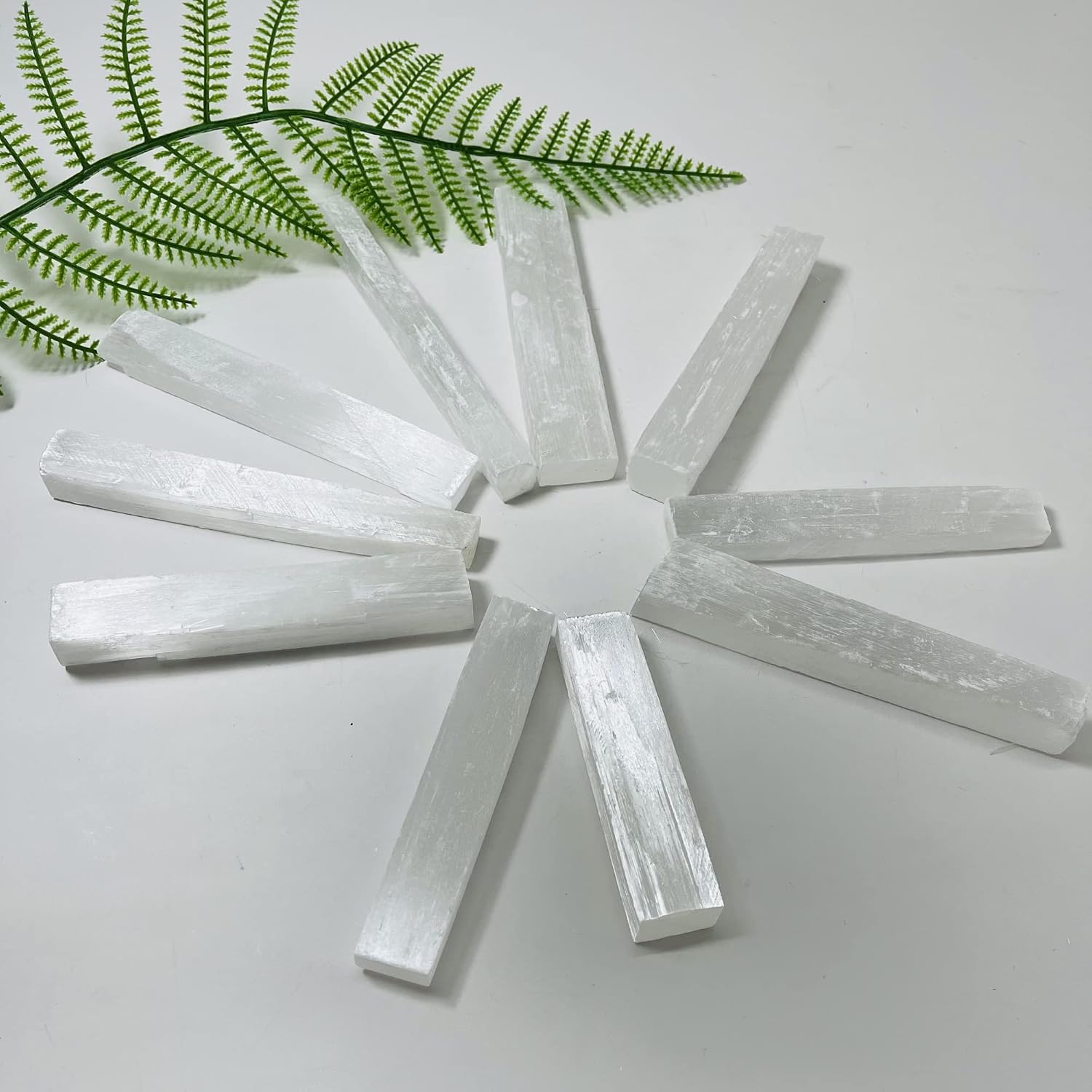 Meditation Home Natural Crystal Selenite Rods Energy Rough Stone Crystal Selenite Rods (Size : 11-12cm)