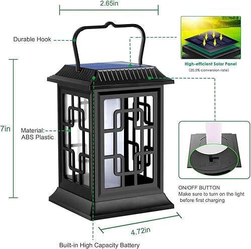 Miniatura 2 de Faroles Solares para Exteriores Impermeables Colgantes Luces de Jardín Alimentadas por Energía Solar Luces de Llama LED para Patio Sendero Terraza