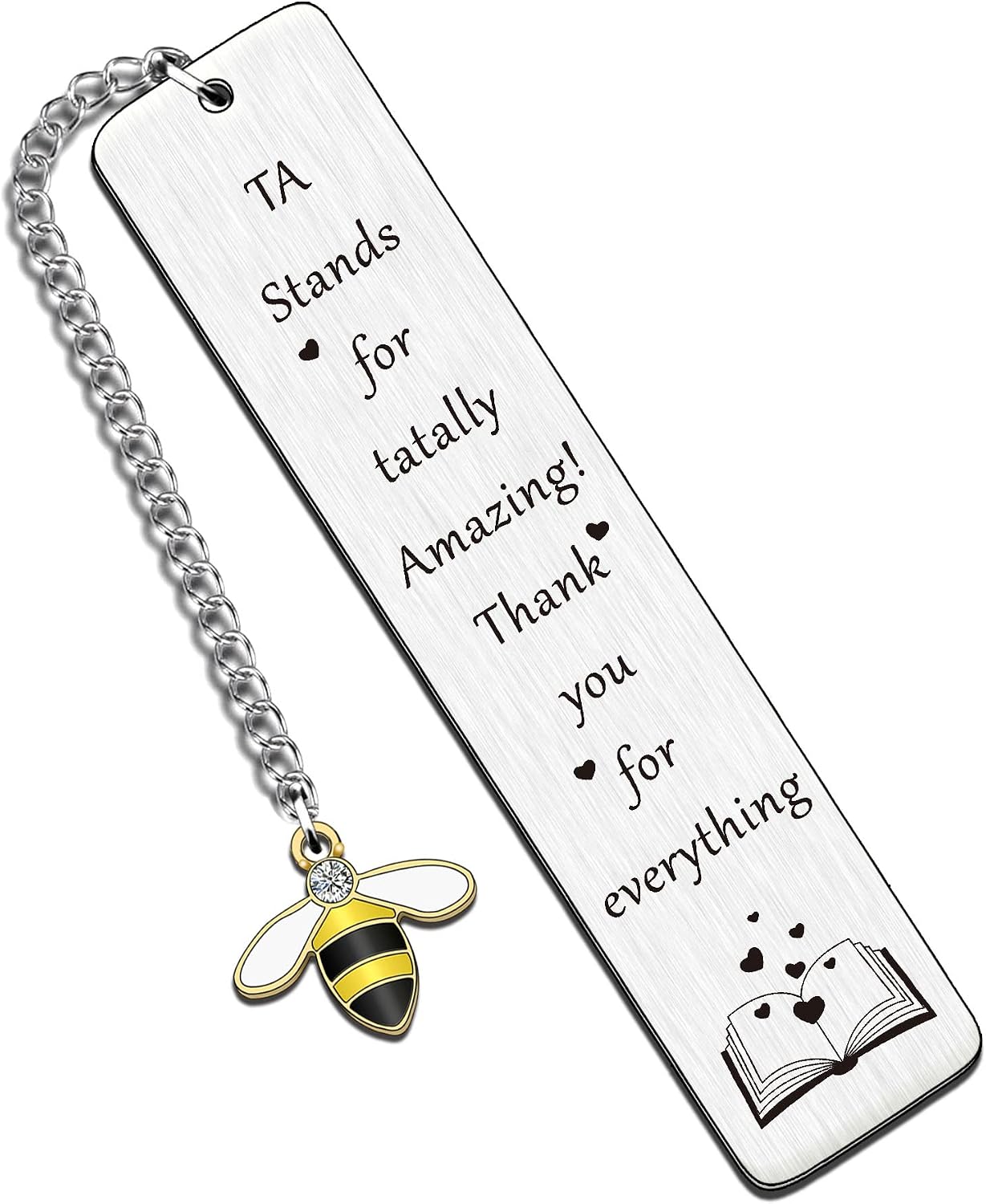 SMARGO Thank You Teacher Assitant Gifts for Women Men TA Stands for Totally Amazing Thank You for Everything Bookmark Book Lover from Student Going Away Retirement Leaving Gifts