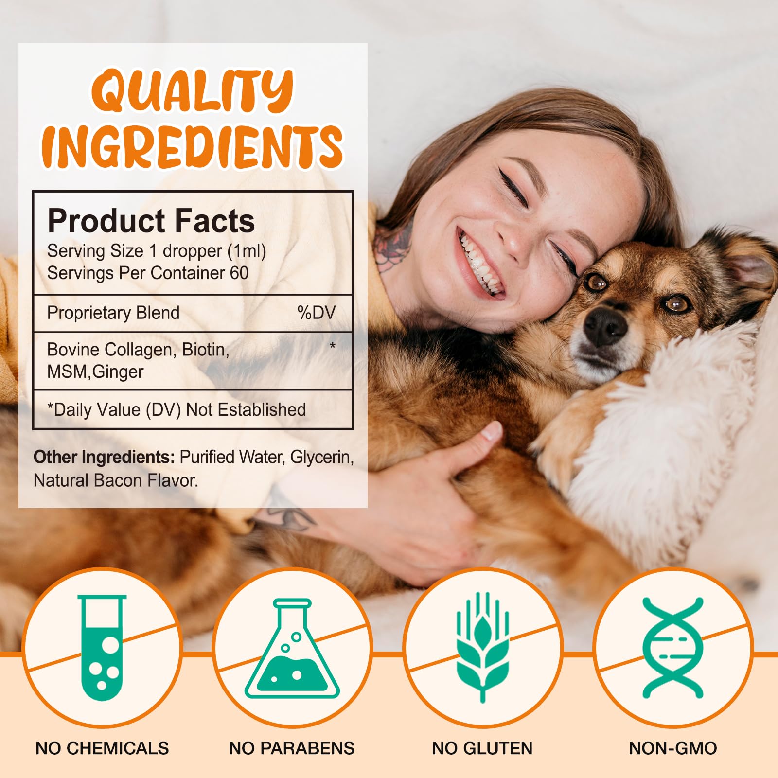 Liquid Collagen for Dogs 60ml, Supports Hip Flexibility,Collagen for Dogs, Skin Health & Itch Relief,Promotes Digestion - Image 4